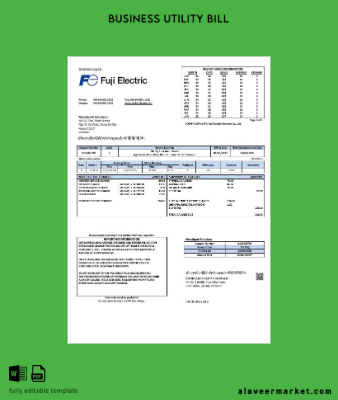 Vietnam Fuji Electric Vietnam Co. İşletme Fatura Fatura
