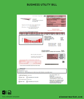 Wyoming High West Energy Fatura İşletme Fatura page 1
