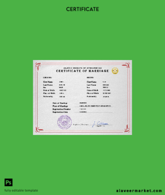 Afganistan marriage Sertifika PSD