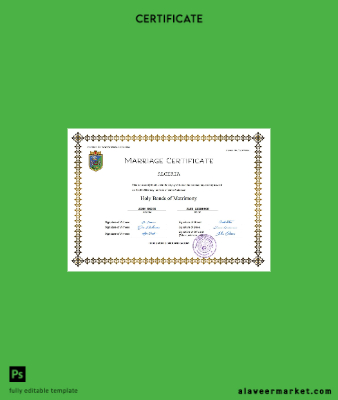Cezayir marriage Sertifika Word and PDF Şablon