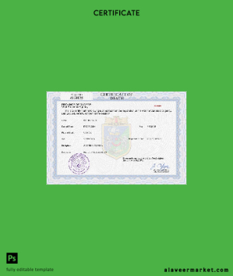 Cezayir vital record death Sertifika PSD Şablon
