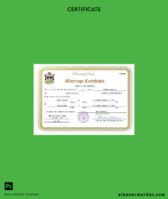 Antigua and Barbuda marriage Sertifika Word and PDF Şablon