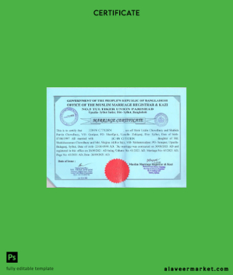 Bangladeş Muslim marriage registrar & Kazi marriage Sertifika