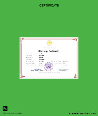 Bangladeş marriage Sertifika Word and PDF Şablon