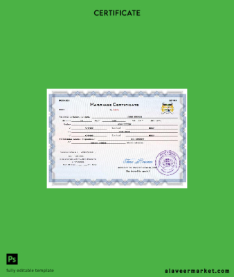 Benin marriage Sertifika Word and PDF Şablon