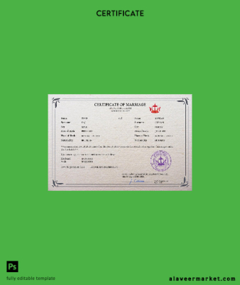 Brunei marriage Sertifika PSD Şablon