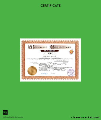 Burundi marriage Sertifika Word and PDF Şablon