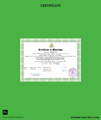 Cambodia marriage Sertifika Word and PDF Şablon