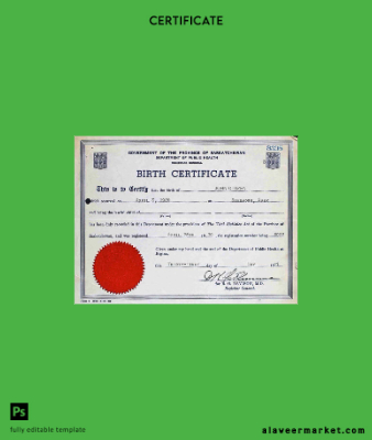 Kanada Department of Public Sağlık birth certification