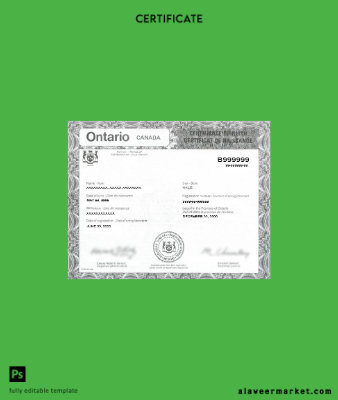 Kanada General registrar birth Sertifika