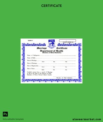 Kanada Office of vital statistics marriage Sertifika