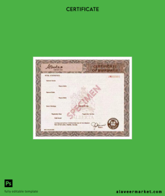 Kanada Registrar of vital statistics marriage Sertifika