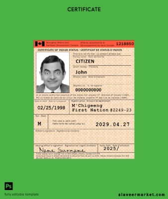Kanada Sertifika of Hindistan status