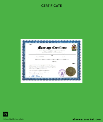 Kanada marriage Sertifika Word and PDF Şablon