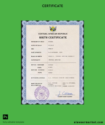 Central African Republic birth Sertifika