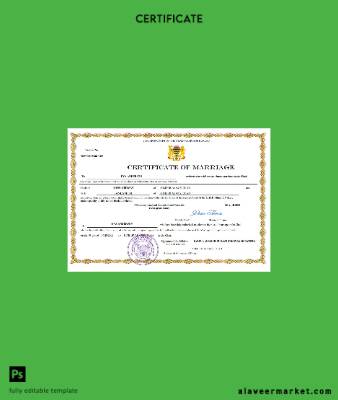 Chad marriage Sertifika Word and PDF Şablon