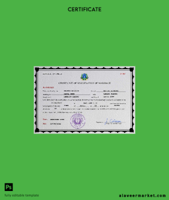 Şili marriage Sertifika PSD Şablon