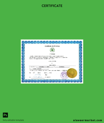Comoros marriage Sertifika Word and PDF Şablon