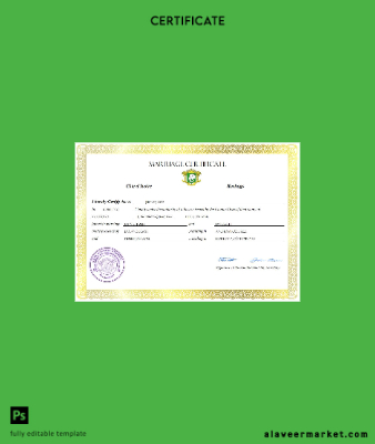 Cote d’Ivoire marriage Sertifika Word and PDF Şablon