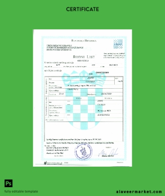 Hırvatistan birth Sertifika