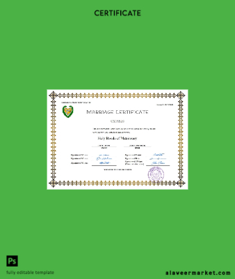 Kıbrıs marriage Sertifika Word and PDF Şablon