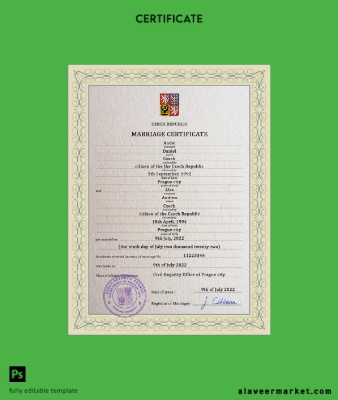 Çek Cumhuriyeti marriage Sertifika
