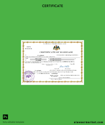 Dominica marriage Sertifika Word and PDF Şablon