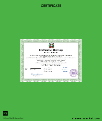 Dominican Republic marriage Sertifika Word and PDF Şablon