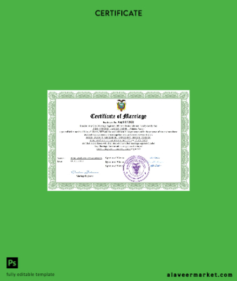 Ekvador marriage Sertifika Word and PDF Şablon