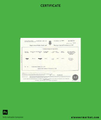 England General register office birth Sertifika