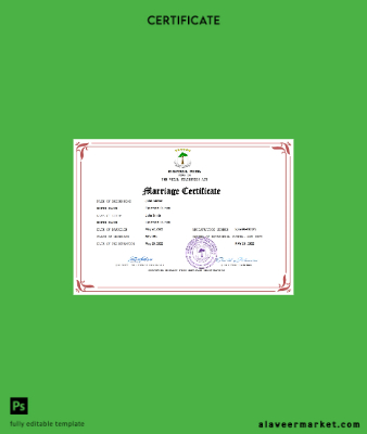 Equatorial Guinea marriage Sertifika Word and PDF Şablon