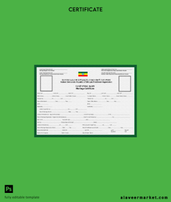 Etiyopya Marriage registrar marriage Sertifika