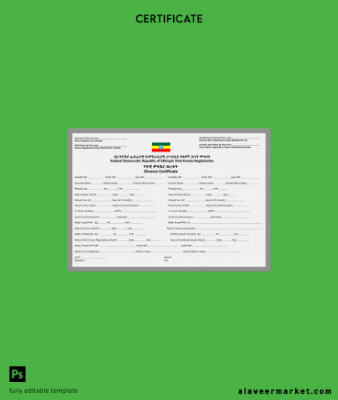 Etiyopya Vital events registration divorce Sertifika