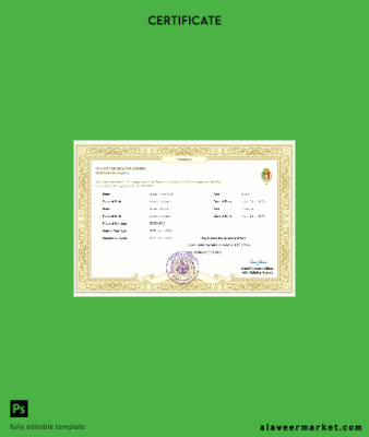 Etiyopya marriage Sertifika Word and PDF Şablon