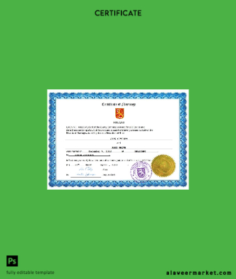 Finlandiya marriage Sertifika Word and PDF Şablon