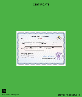 Fransa marriage Sertifika Word and PDF Şablon