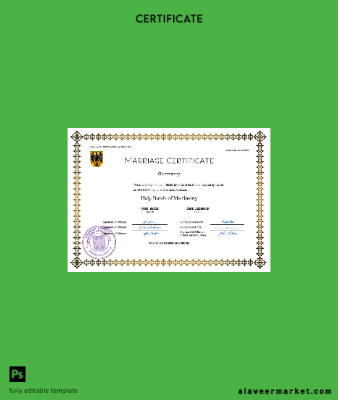 Almanya marriage Sertifika Word and PDF Şablon