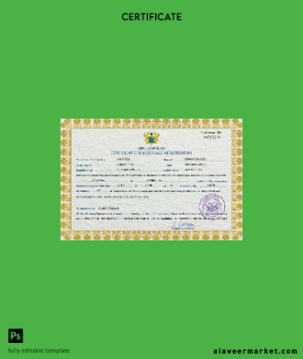 Gana marriage Sertifika PSD Şablon