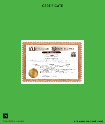 Grenada marriage Sertifika Word and PDF Şablon