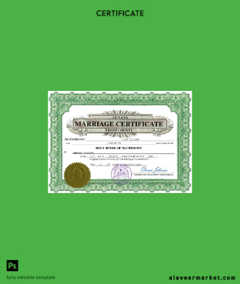 Guyana marriage Sertifika Word and PDF