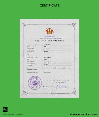 Hawaii marriage Sertifika PSD Şablon