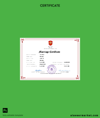 Holy See marriage Sertifika Word and PDF Şablon