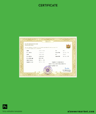 Hong Kong marriage Sertifika Word and PDF Şablon