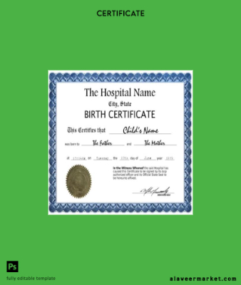 Hospital given Sertifika of birth