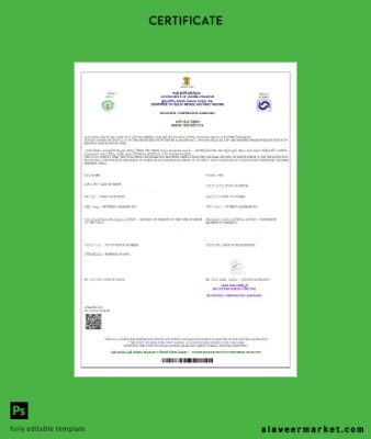 Hindistan Government of Andhra Pradesh birth Sertifika