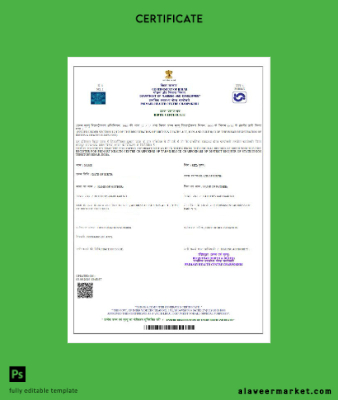 Hindistan Government of Bihar birth Sertifika