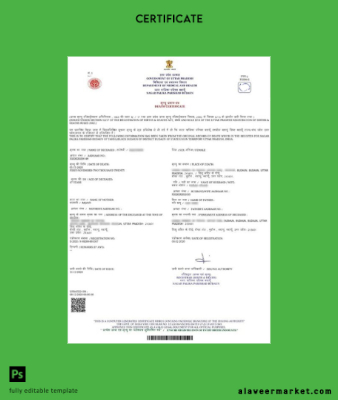 Hindistan Government of Uttar Pradesh Nagar Palika Parishad Budaun death Sertifika