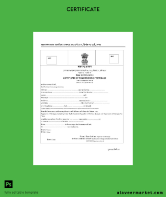 Hindistan Village development office marriage Sertifika