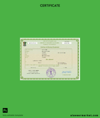 Hindistan marriage Sertifika Word and PDF Şablon fully Düzenlenebilir