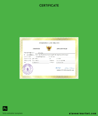 Endonezya marriage Sertifika Word and PDF Şablon